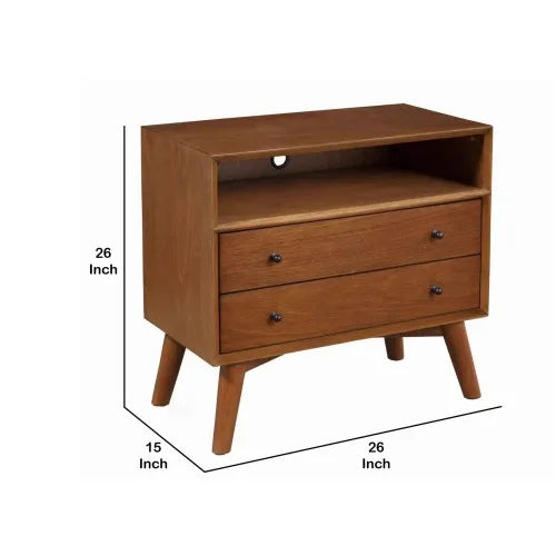Modern 2 Drawer Wood Storage Cabinet