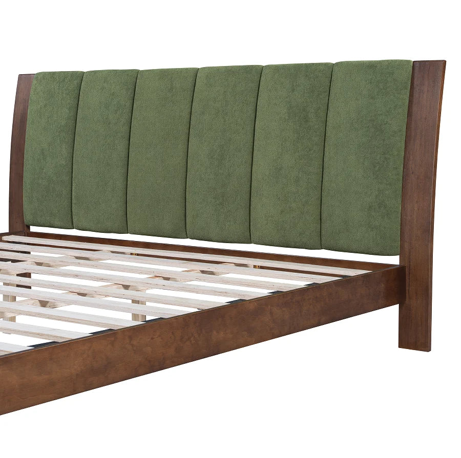 Mid-Century Upholstered Bed Frame