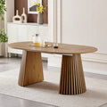 Modern Durable Wooden Extendable Dining Table Space-saving Oval Design for Apartment Hotel Use Multi-functional Home Dining