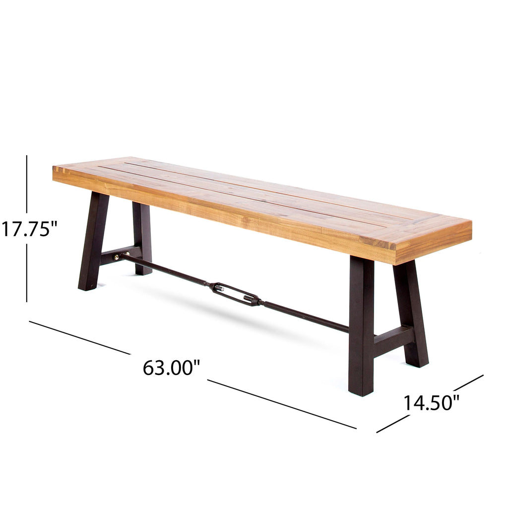 Modern Acacia Wood Bench
