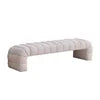 SZ Modern Upholstered Armless Bed Bench Channel Tufted Couch Daybed Chaise Chenille Ottoman FootStool for Living Room Bedroom
