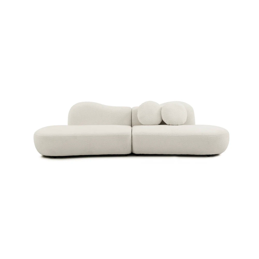 Fabric Sofa Living Room White Sofa Set New Design Curved 6 Seat Big Couch