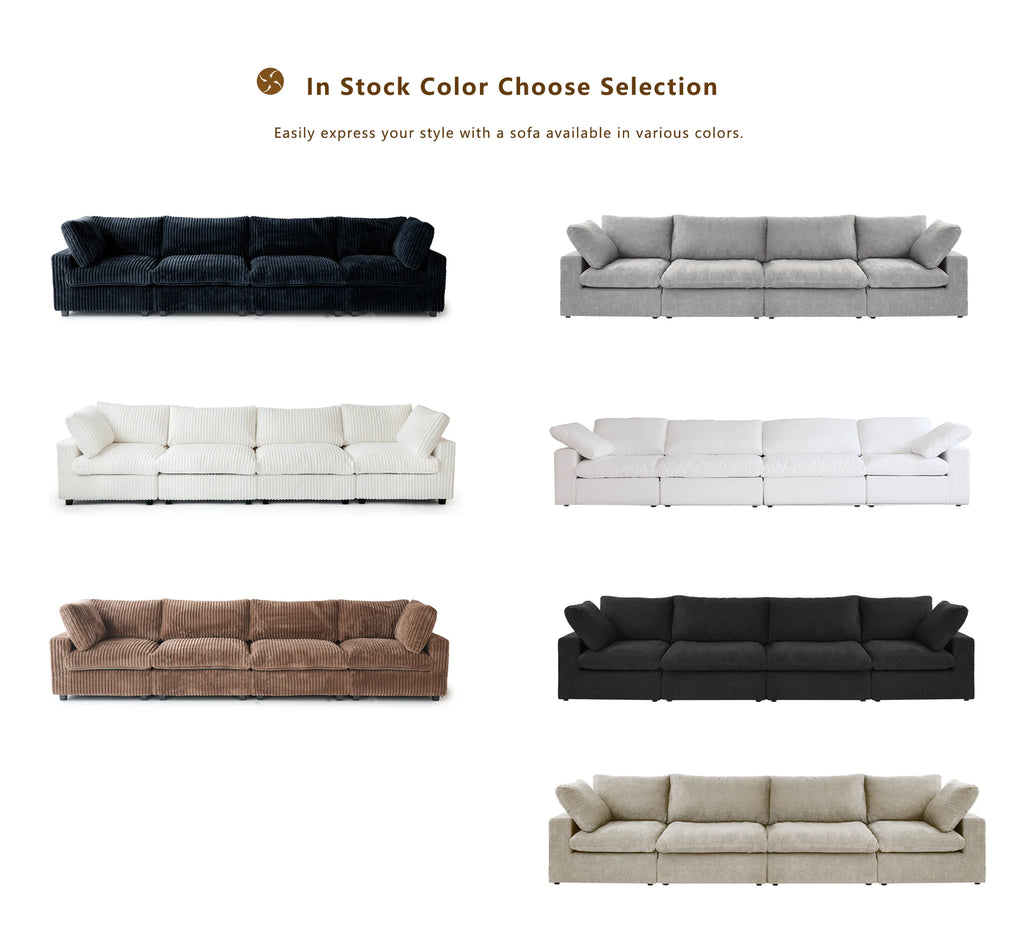 ATUNUS USA in Stock Drop Shipping Modern Sofa Wholesale Living Room Furniture Corduroy Fabric Modular Sectional Couch Sofa Sets