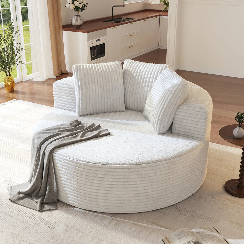 ATUNUS US in Stock Drop Shipping Modern Apartment Brown Lounge Sofa Vacuum Compressed Foam Round Accent Single Seat Chair Sofa