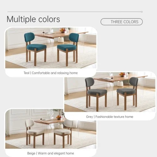In Stock at Overseas Warehouse: 2PCS/Box Solid Wood Frame Dining Chairs (Lake Blue/White/Grey)