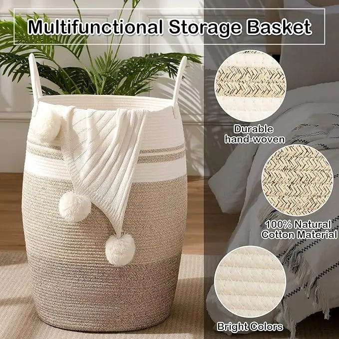 Woven Cotton Rope Laundry Hamper