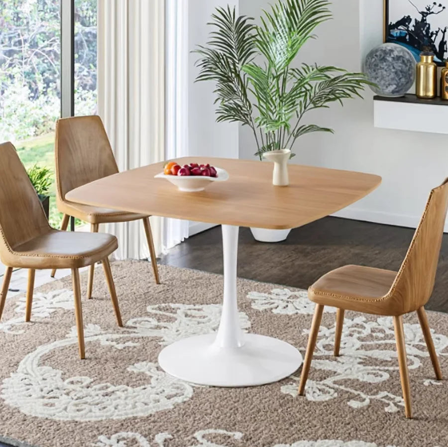 Modern Simple Multifunctional Solid Wood Adjustable Portable Waterproof Dining Table 4 PCS Chairs Dining Home Hotel Apartment