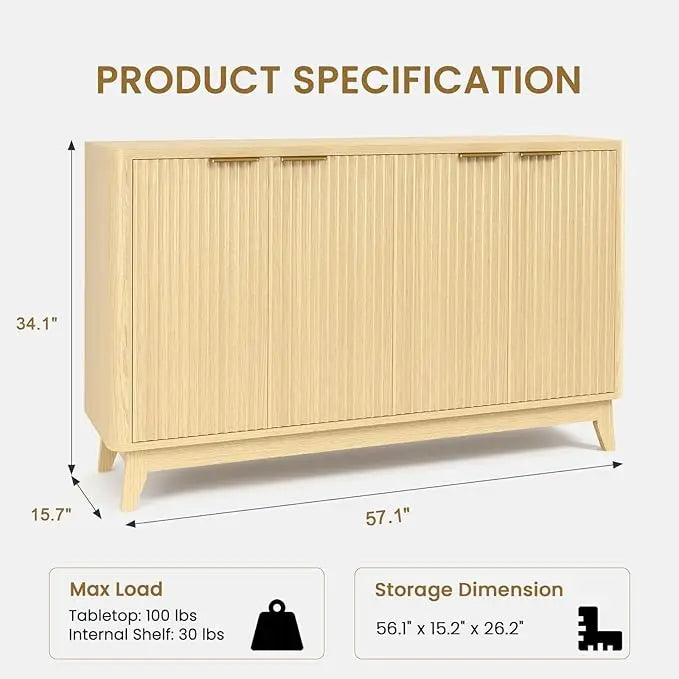 Artisan Fluted Oak Sideboard