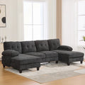 Square Convertible Sectional Sofa Set 103.5" Chenille Fabric with Dual Chaise Lounges Storage Pockets for Living Room