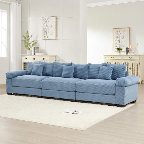 Oversized Cloud Modular Sectional Couch Set Convertible Square Shape Villa Extra-Wide Armrests with Ottoman Modern Design