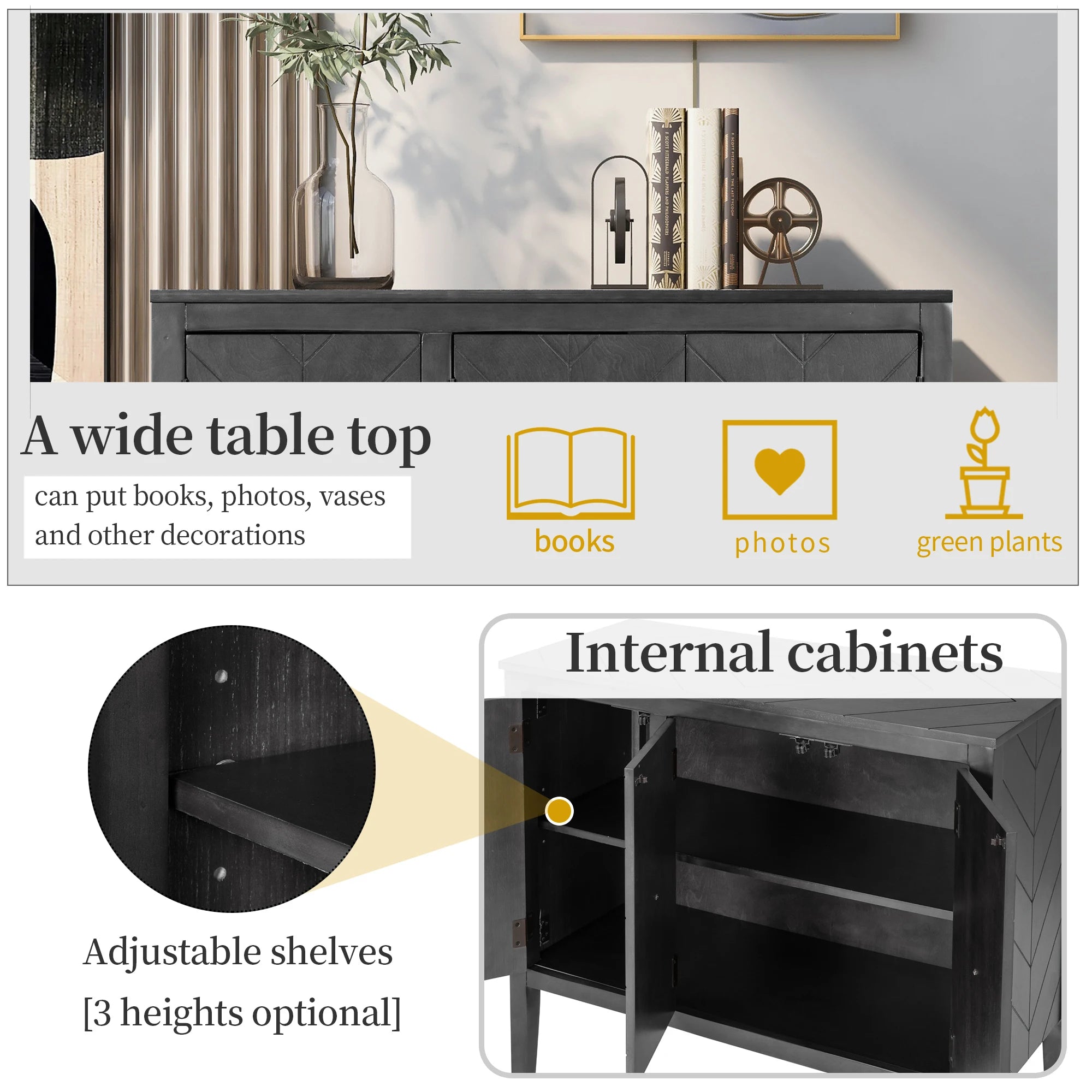 Modern 3-Door Sideboard Cabinet