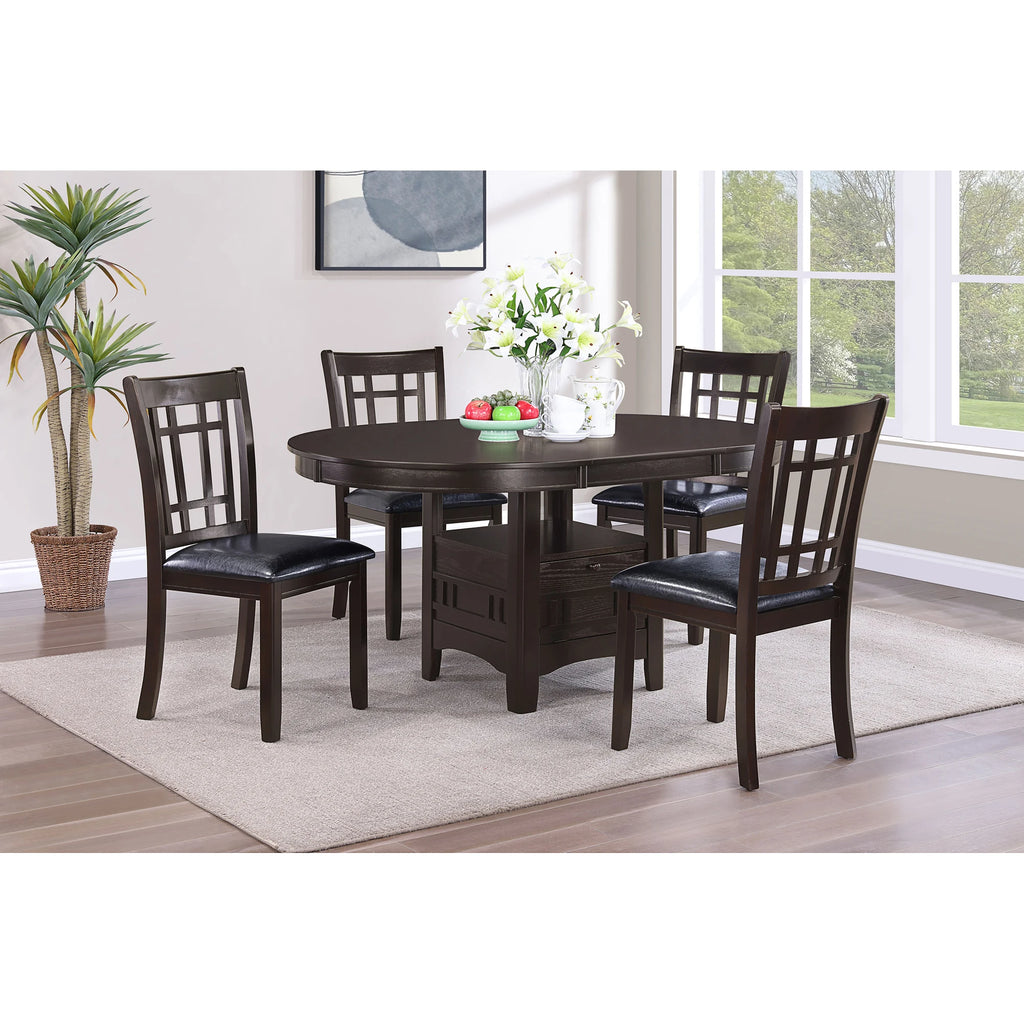 Modern Espresso Oval Adjustable Extension Leaf Dining Table