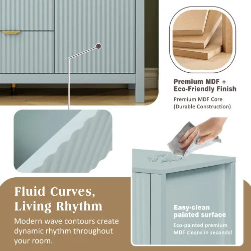 Fluted Curve Sideboard Storage Cabinet