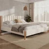 Wholesale Luxurious King Size Bed Frame Fabric Headboard Adjustable Eco-Friendly Storage Bed Modern Upholstered Wood Bed Screen