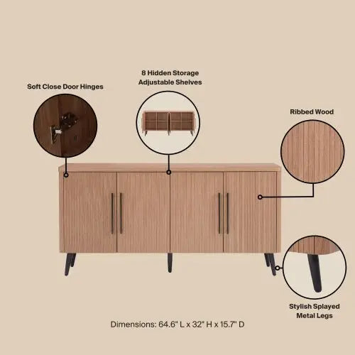 Modern 4-Door Sideboard