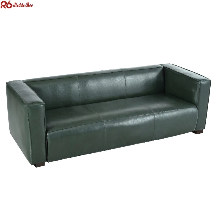 Luxury New Design 3 Seater Durable Wooden Frame Leather Sofa Couch with Wooden Legs Living Room Office Furniture