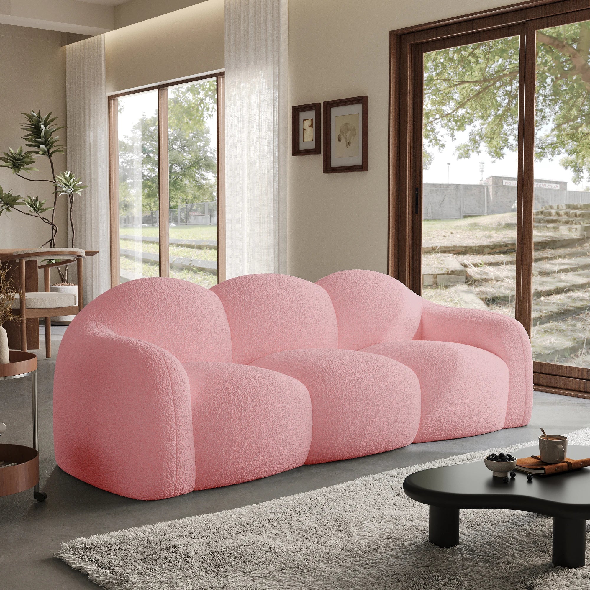 ATUNUS America Drop Shipping Modern 3 Seats Cloud Sofa for Living Room Furniture Blue Vacuum Compressed Sofa Couch Set Hot Sale