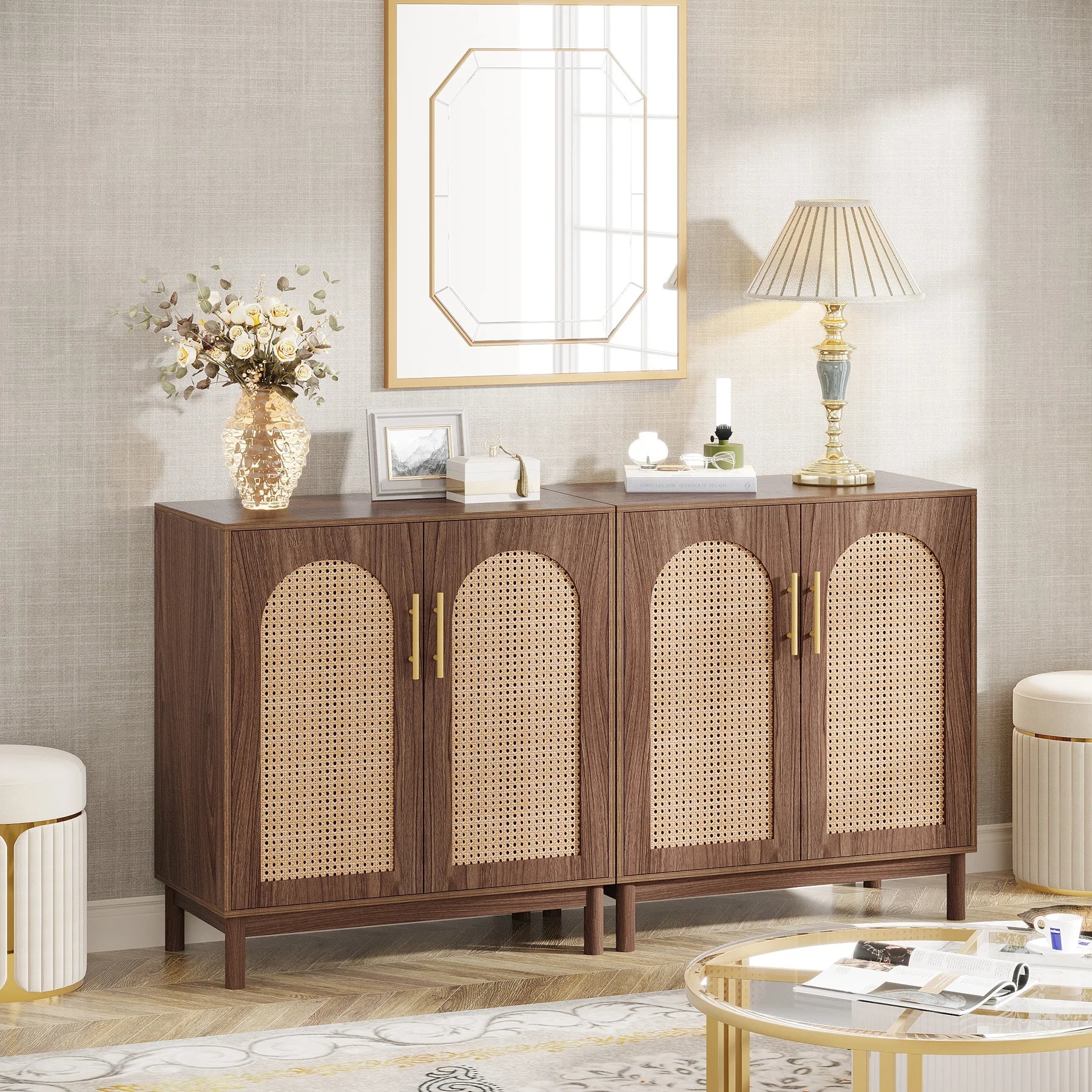 Rustic Rattan Sideboard