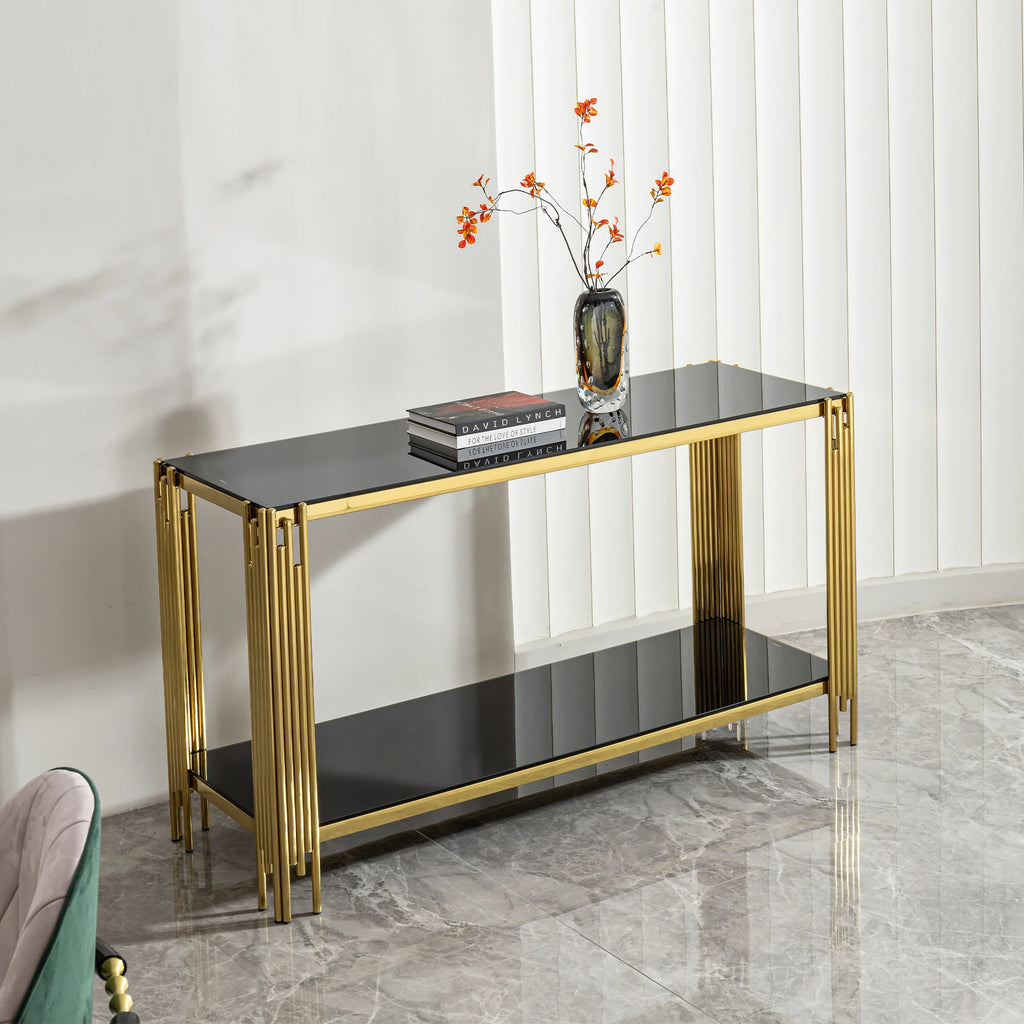 Wholesale Table Console Luxury Gold Stainless Steel Hallway Table Living Room Furniture