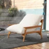 Atunus Solid Wood Lazy Sofa Chair Furniture for Balcony Indoor Beige Sponge Down Filled Sofa With Double Armrests Single Couch