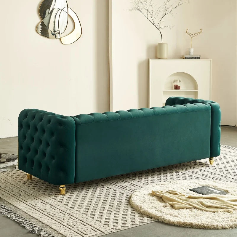 Tufted Up-holstered Modern Sofa Set Furniture Chesterfield Living Room Sofa Black Luxury Couch Living Room for House