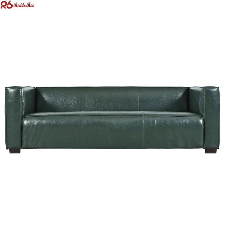 Luxury New Design 3 Seater Durable Wooden Frame Leather Sofa Couch with Wooden Legs Living Room Office Furniture