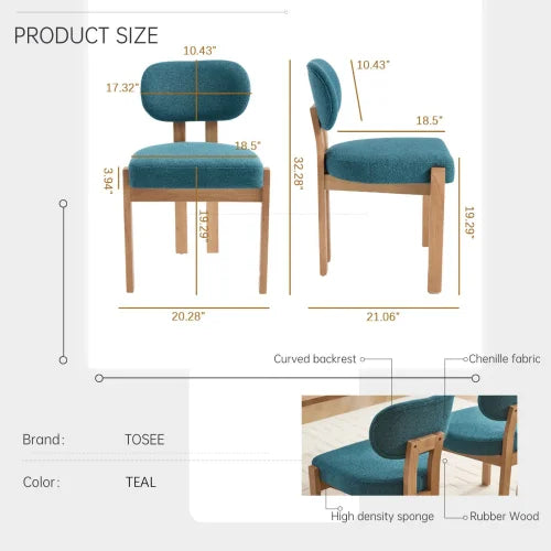 In Stock at Overseas Warehouse: 2PCS/Box Solid Wood Frame Dining Chairs (Lake Blue/White/Grey)