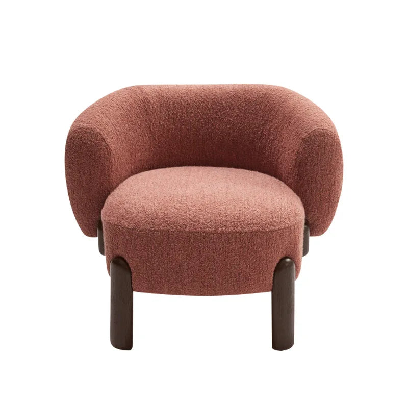 Nordic Boucle Fabric Beige Living Room Chair Accent Sofa Single Armchair Modular Chairs
