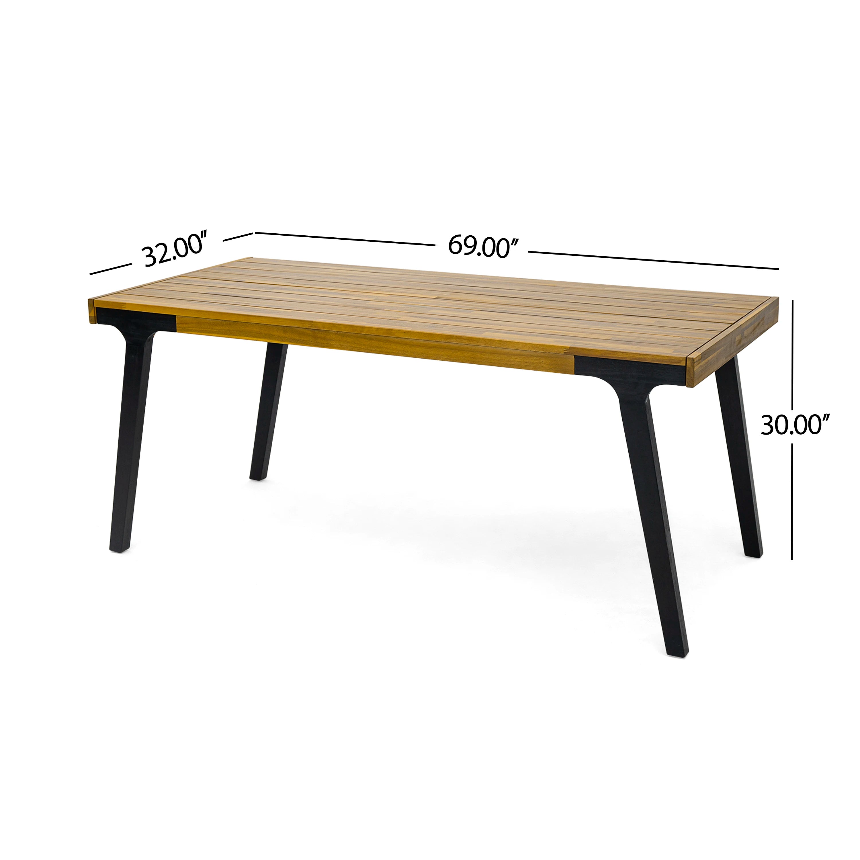 Modern Outdoor Dining Table and Benches Set with Light Teak + Wood