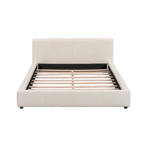 Modern Wood Frame Adjustable Upholstered Bed with Eco-Friendly Teak Queen Size Plywood Panel Design for Bedroom