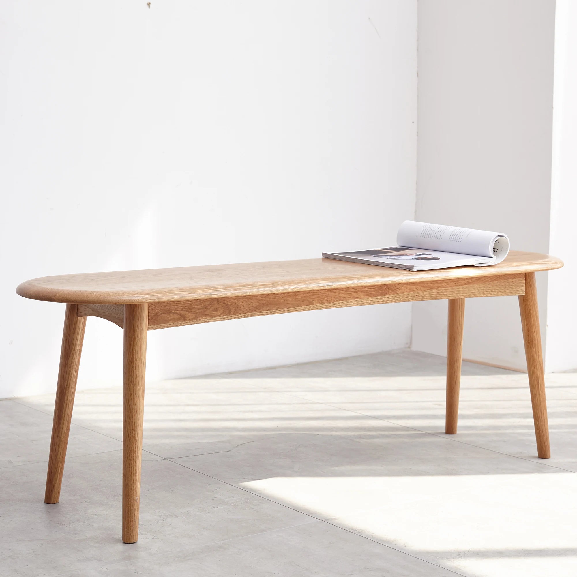 M Natural Oak Wood Chair Lightweight Dining Wooden Bench for Living Room Indoor Office Home Furniture