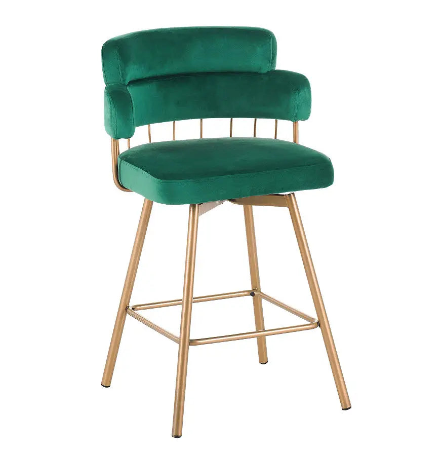 Modern Luxury Adjustable Leisure Chair with Velvet Seat and Metal Legs for Home & Hotel Bar Chairs Set of 2