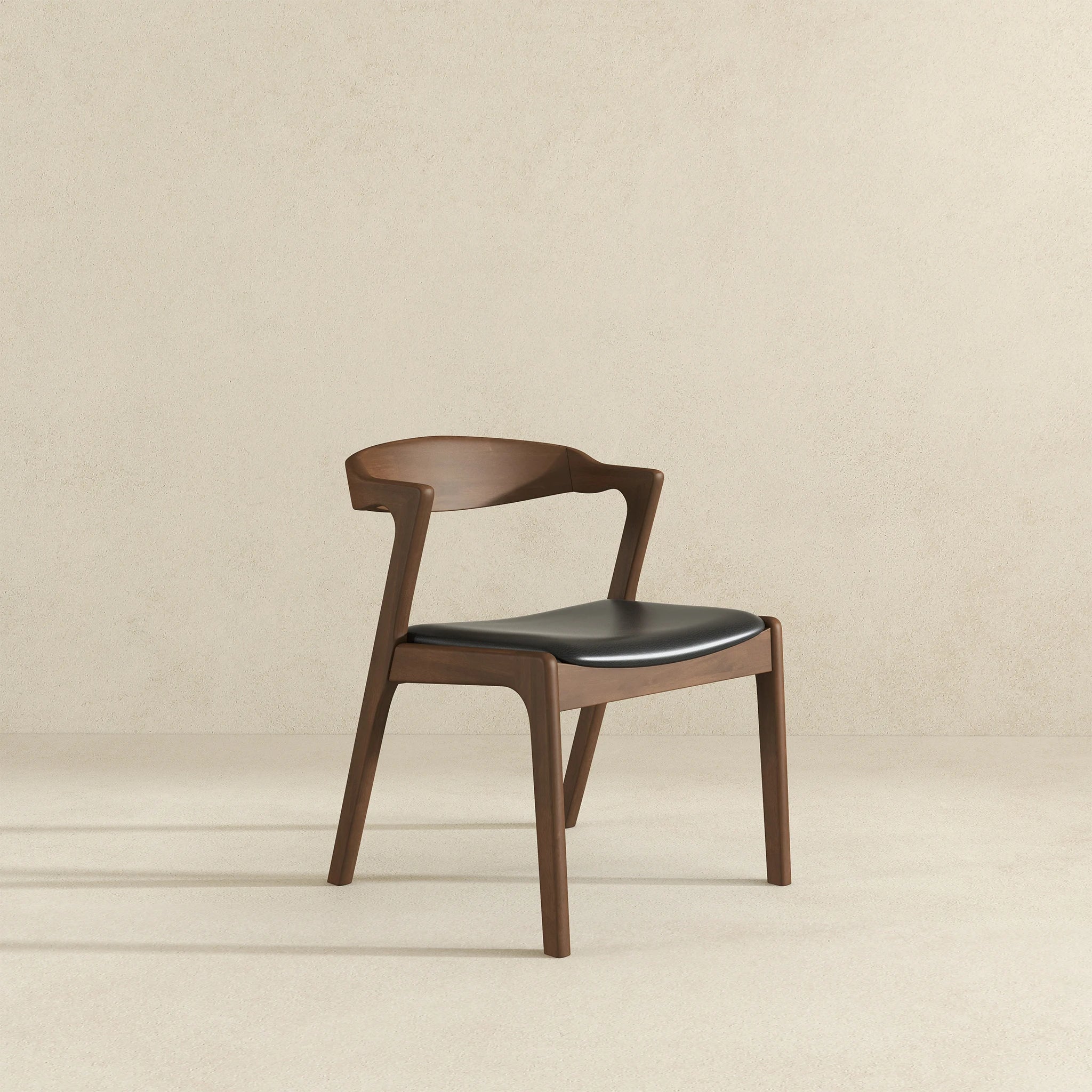 Dakota Solid Wood Black Leather Dining Chair Sets for Restaurant Dining Room Coffee Shop