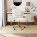 Textured Boucle Fabric Black Gold Modern Swivel Office Chair with Height Adjustable Padded Arms Eco-Friendly for Home Office