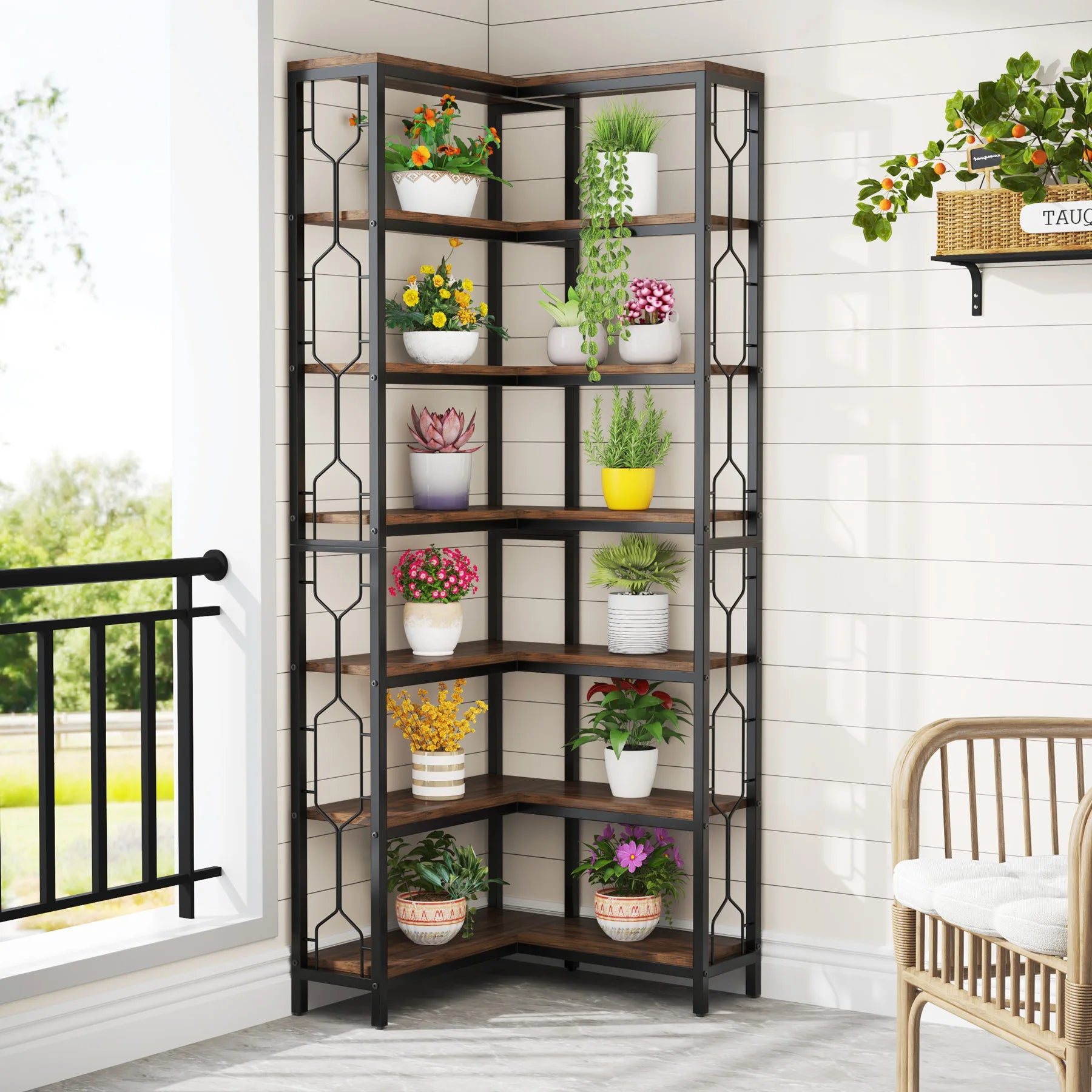 Modern Corner Etagere Bookcase
