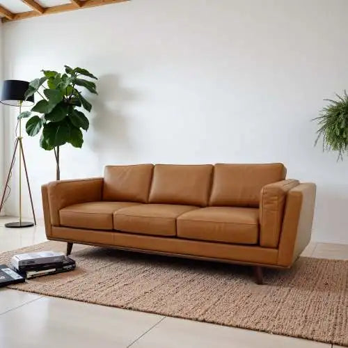 Mid-Century Leather Sofa