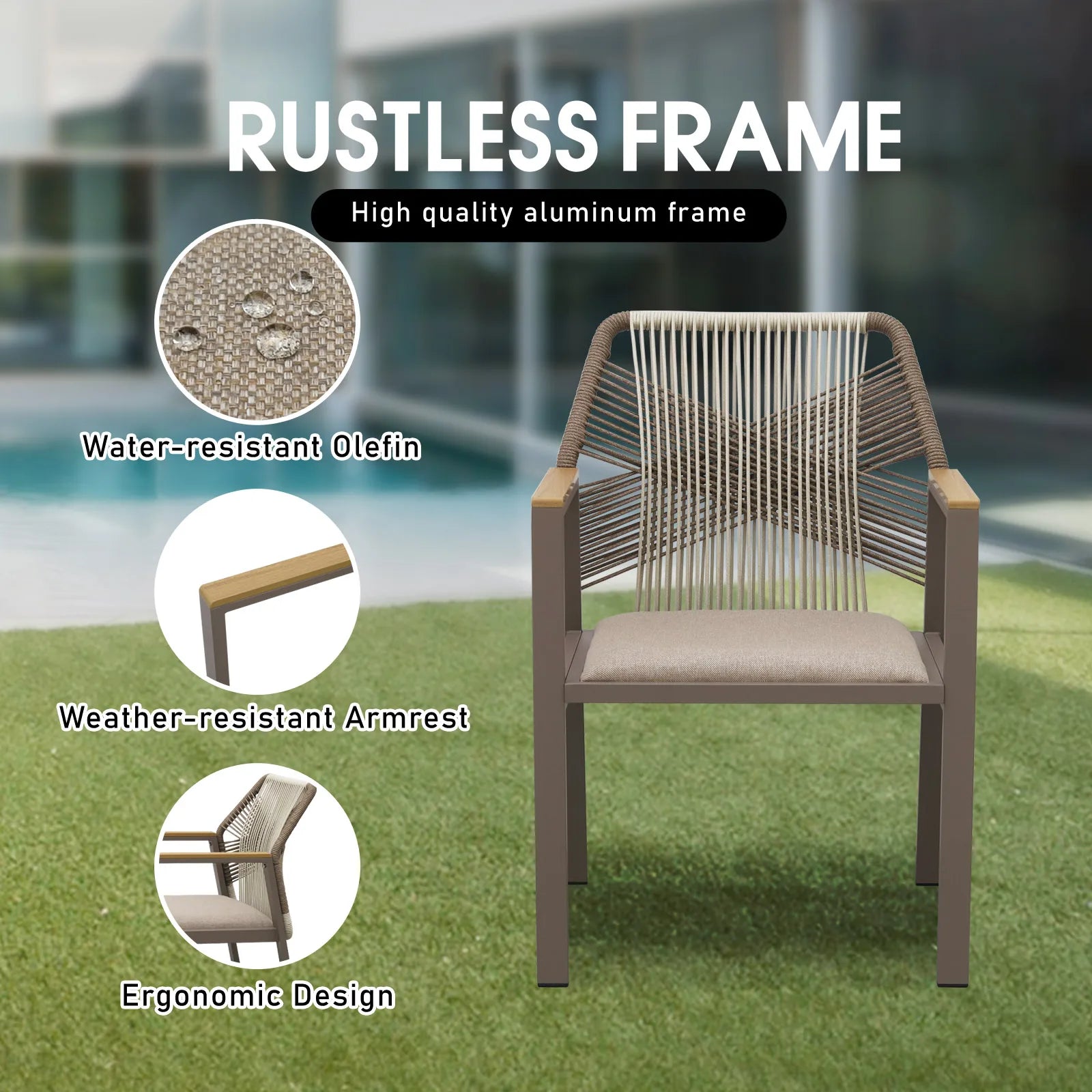 Contemporary Rope Outdoor Dining Chair