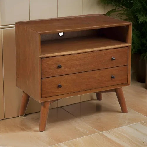 Modern 2 Drawer Wood Storage Cabinet