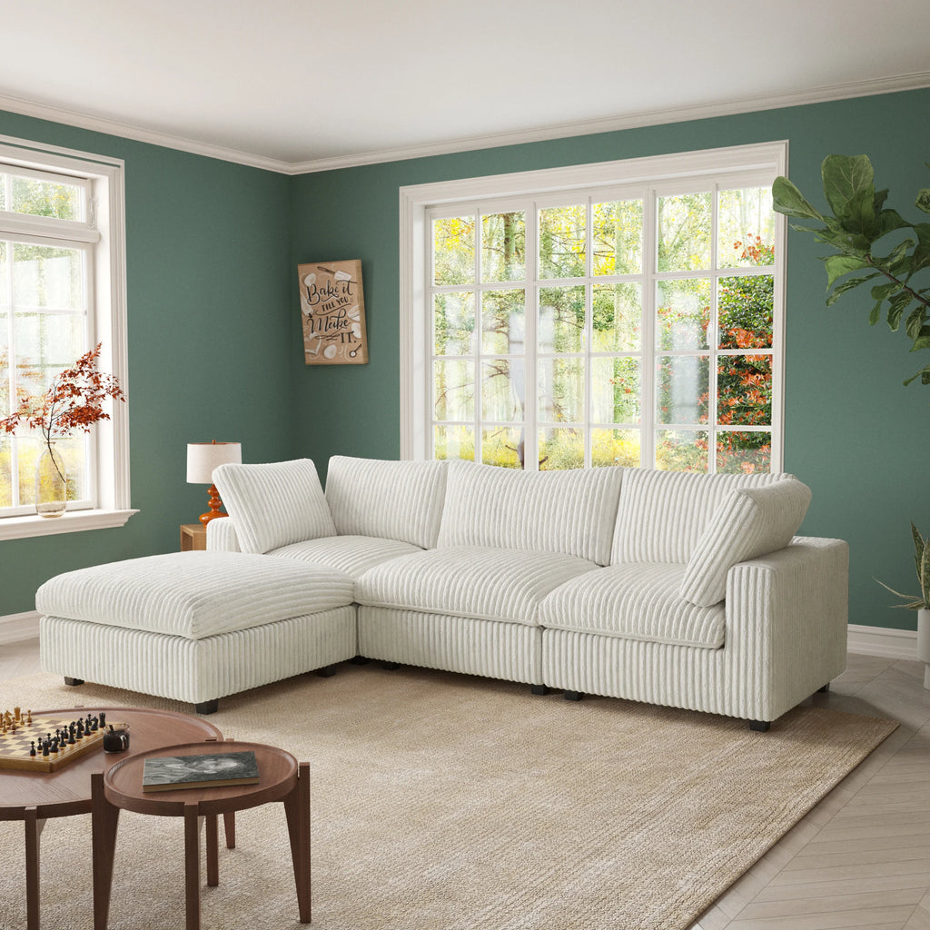 ATUNUS USA in Stock Drop Shipping Modern Sofa Wholesale Living Room Furniture Corduroy Fabric Modular Sectional Couch Sofa Sets