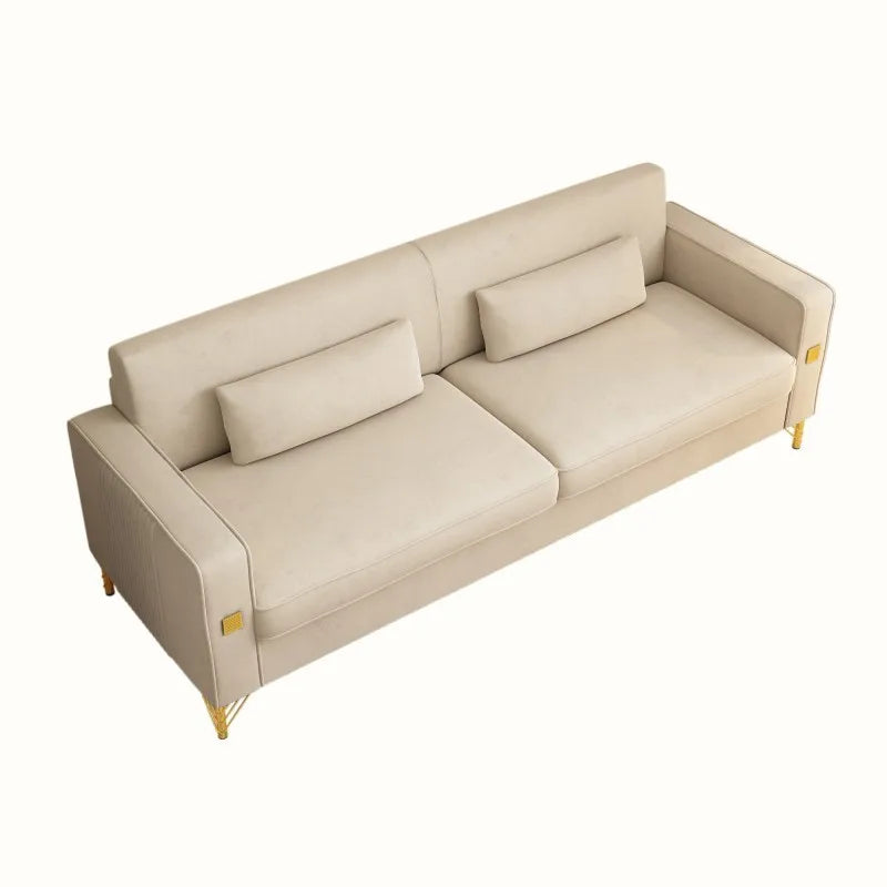 Luxury Chesterfield Velvet Sofa Set with Gold Accents Modern Three Seat Plush Cushions for Living Room & Office Decor