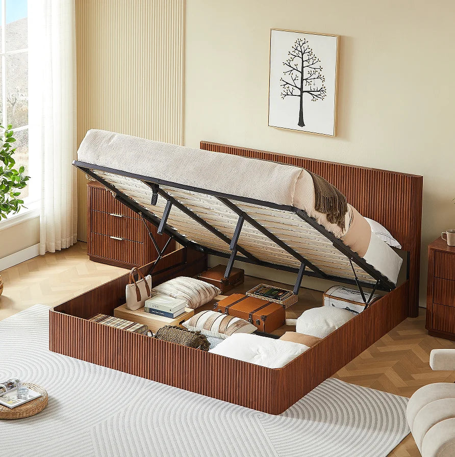 Classical Selling Bedroom Furniture King Size Lift up Storage Bed Frame Faddish Postmodernism Bed