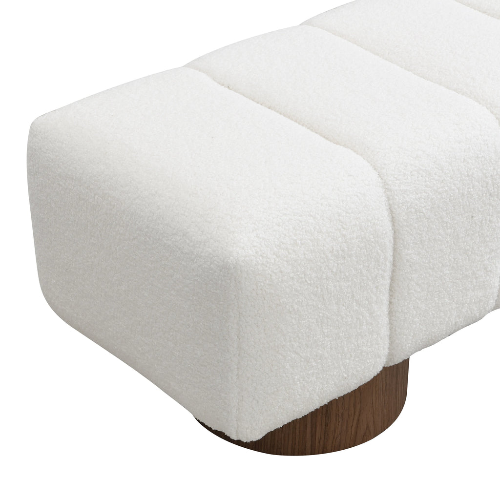 Modern Upholstered Dining Bench for Bedroom Furniture No-Assembly Bench Ottoman for Dining Room Living Room & Bedroom