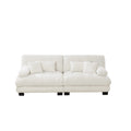Cloud Couch Modern Square 2-Seater Chenille Sofa for Living Room White with 2 Lumbar & 2 Throw Pillows