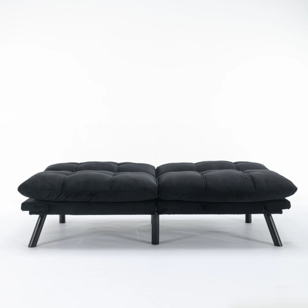 Convertible Folding Sofa Bed 2-Seater Modern Upholstered Sleeper Adjustable Armrests Backrest Space-Saving Twin Apartment