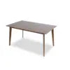 Carlos Solid Wood Dining Table with Long Chair Waterproof & Lightweight for Small Rental