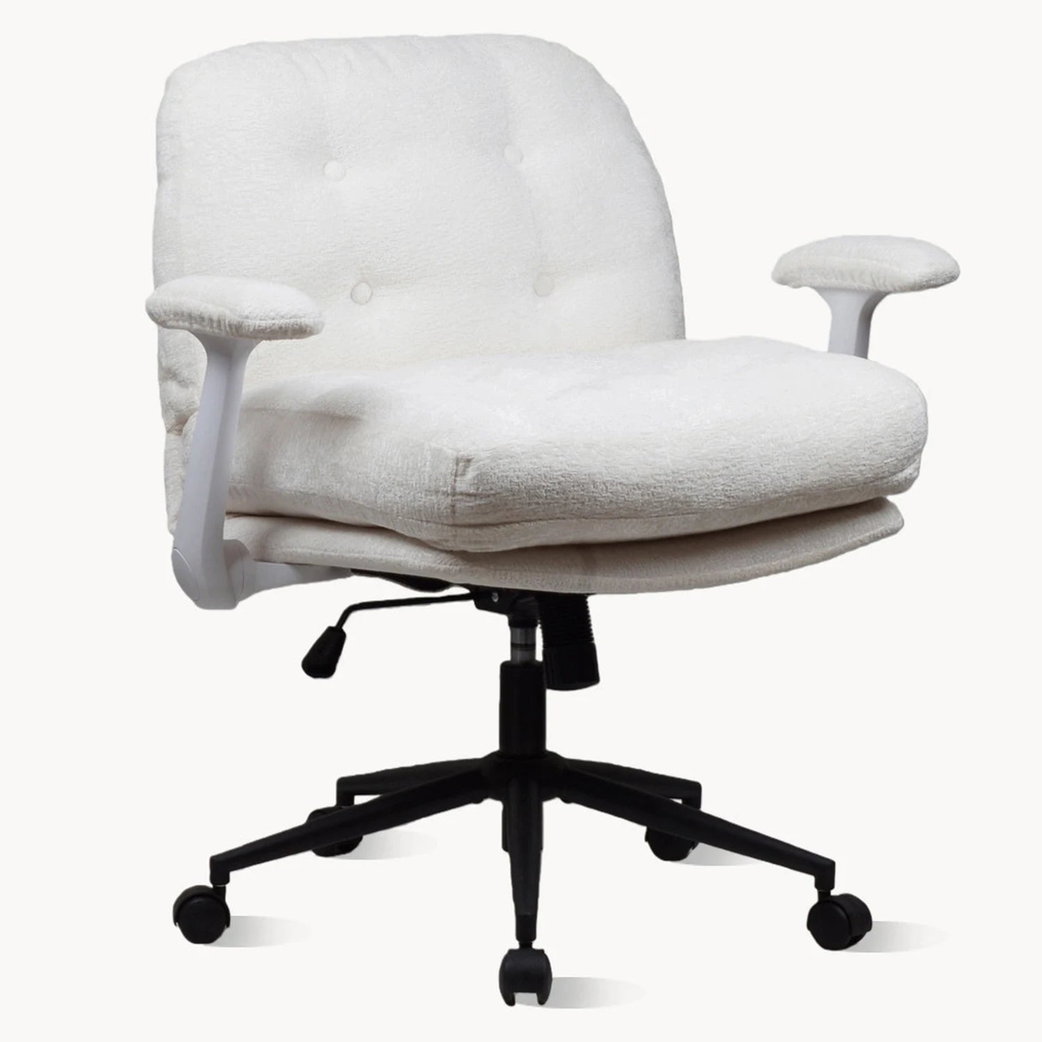 Free Shipping Modern Thick Cushion Wide Seat Flip-Arms Criss-Cross Home Office Bedroom Cross-Legged Fabric Office Chair