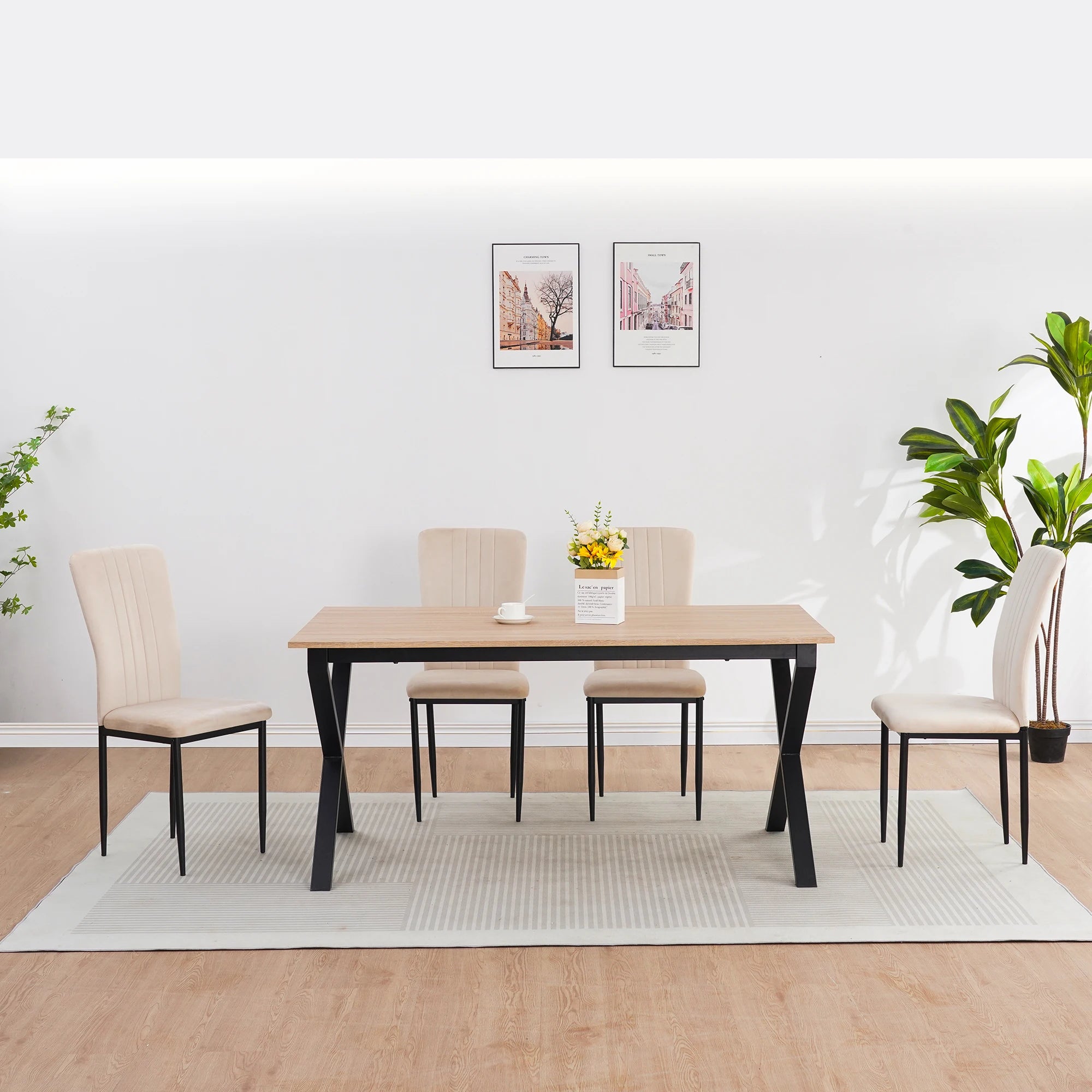 Modern Velvet Dining Chair Set