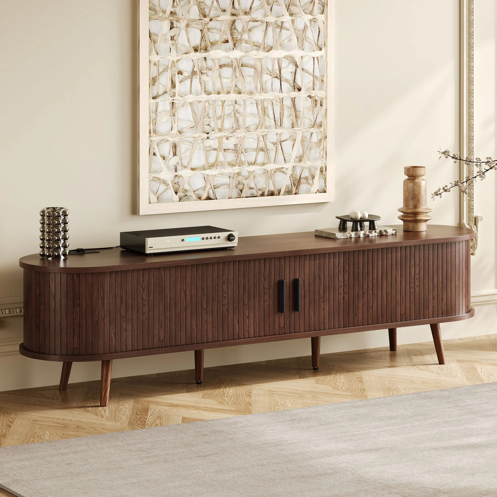 Mid-Century Tambour TV Stand