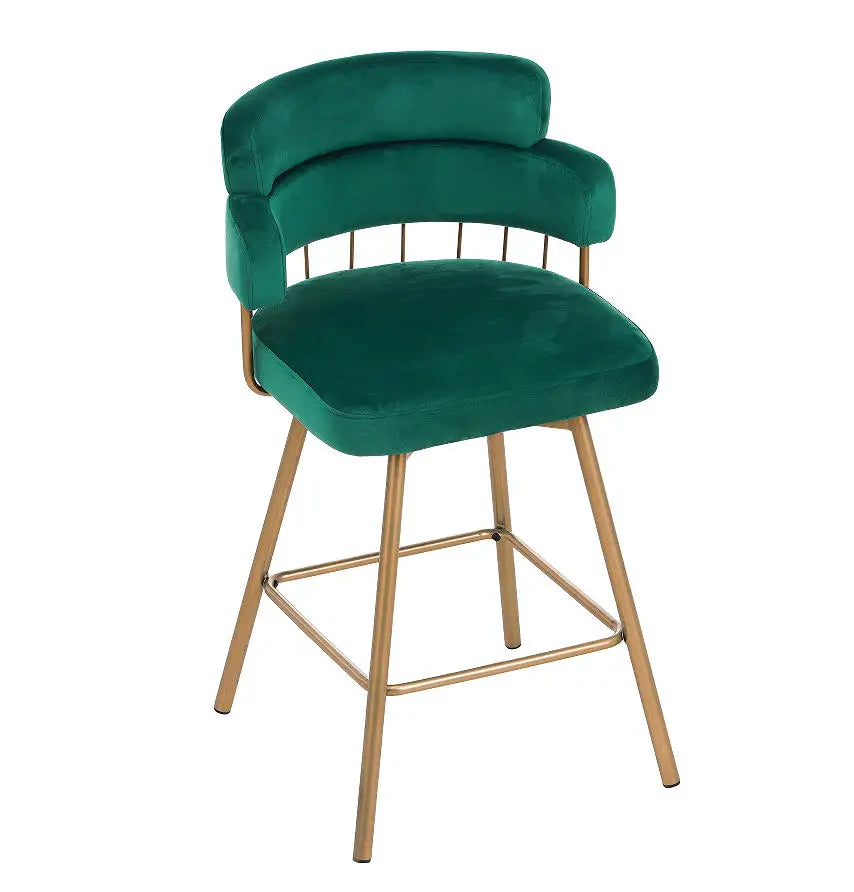 Modern Luxury Adjustable Leisure Chair with Velvet Seat and Metal Legs for Home & Hotel Bar Chairs Set of 2
