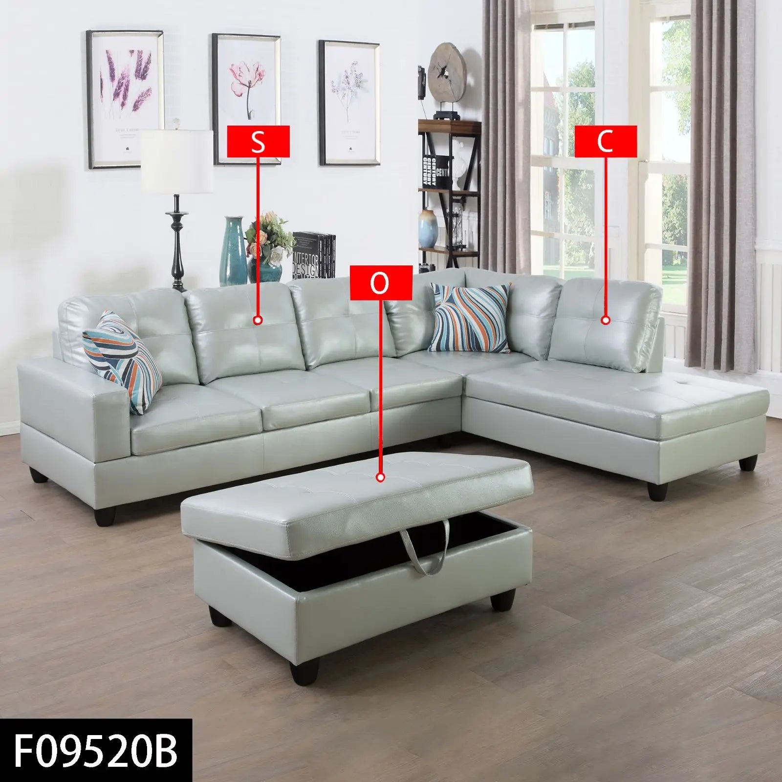 Latest Luxury Grey Leather Sectional Couches Reclining Fabric Home Furniture with Chenille Cover Modern Designs for Living Room